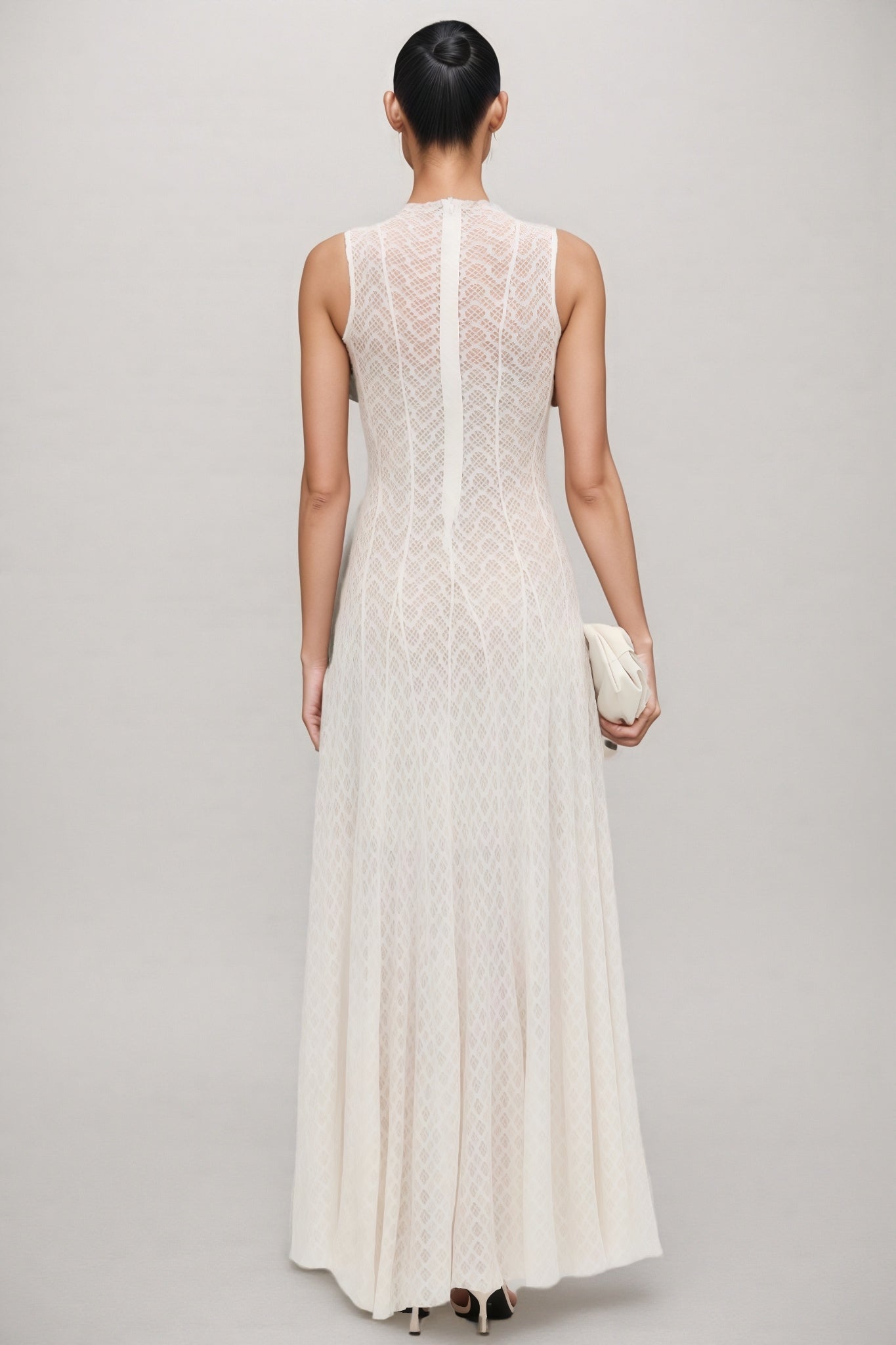 Lucas Solid Pointelle Sleeveless Maxi Dress