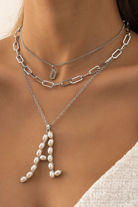 Fashion Simplicity Letter Solid Split Joint Necklaces