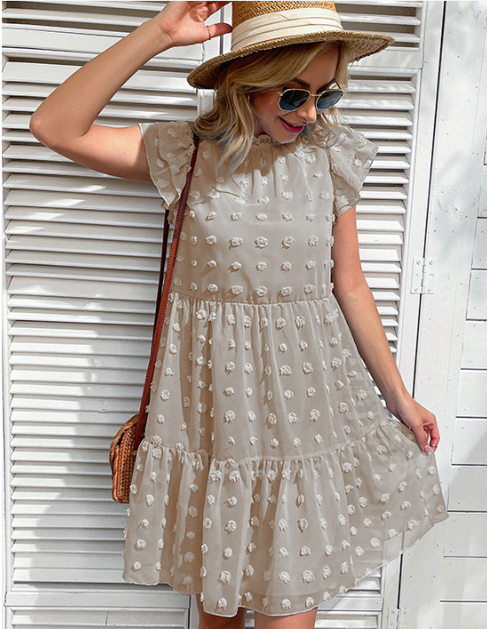 The Beach Club Tiered Babydoll Dress Denim