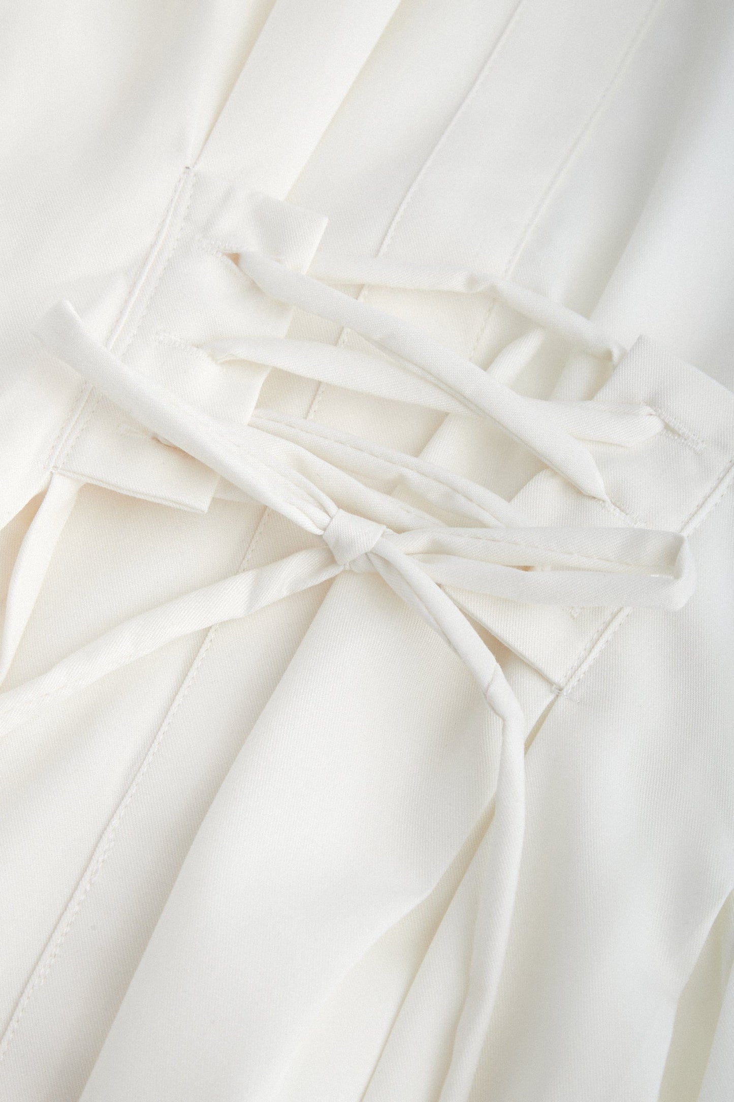 Adalie White Cinched Waist Shirt Dress
