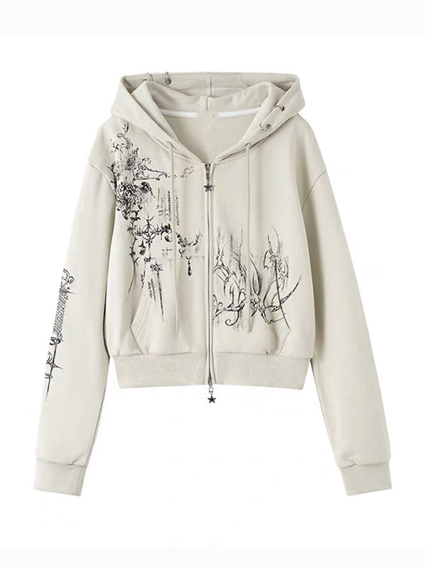Graphic Print Oversized Hoodie