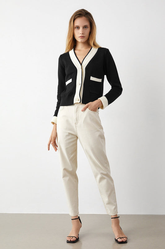 Adelyn Black Pocketed Cardigan