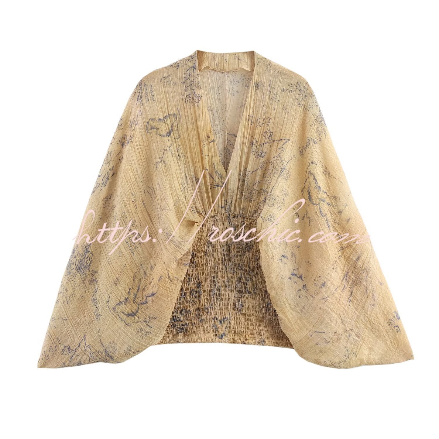Bohemian Style Ibiza Embroidered Wide-sleeved Shirt