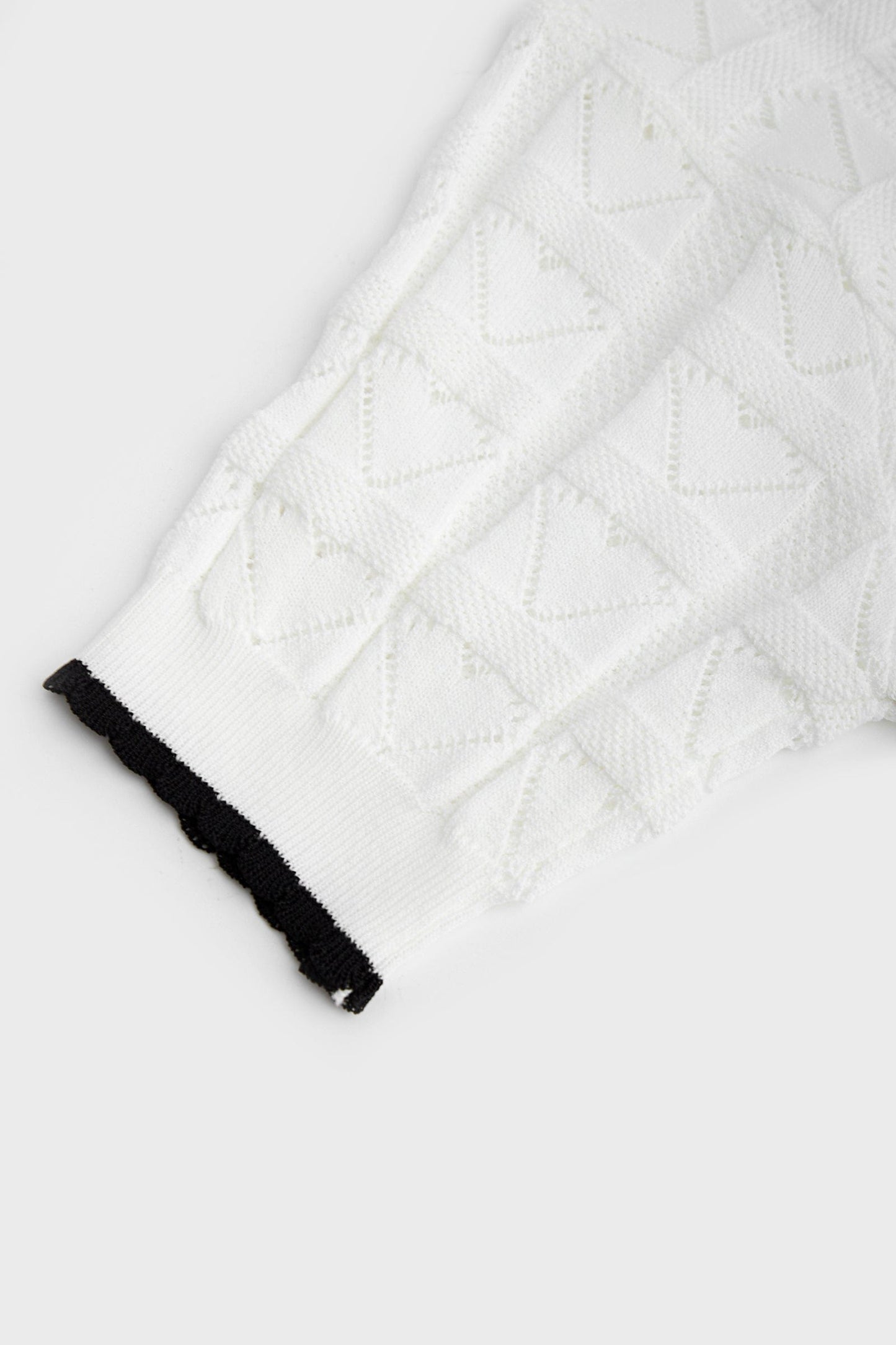 Cayden White Contrast Sweater