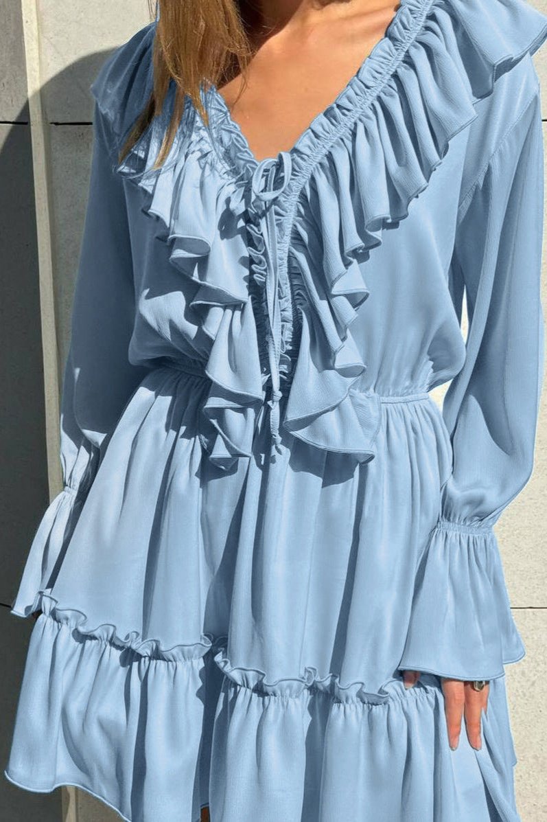 Amelia Breeze Ruffle Long Sleeve Mini Dress