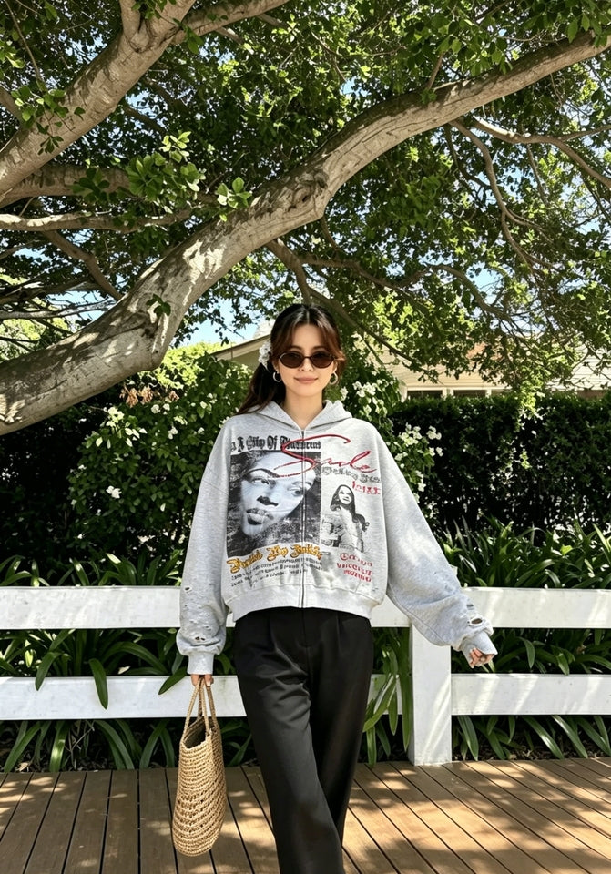 High Street Vintage Zip Hoodie