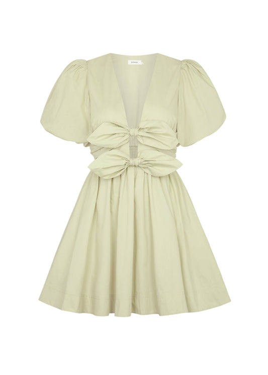 Bow Cutout Lace - Up Mini Dress
