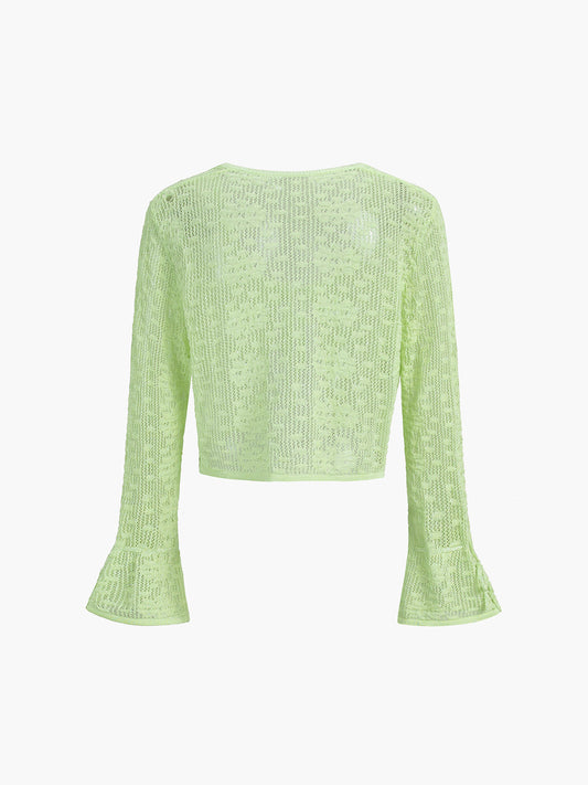 Crochet Tied Crop Cardigan