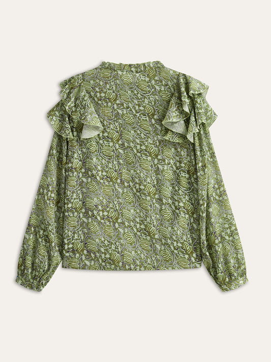 Floral Ruffle Blouse