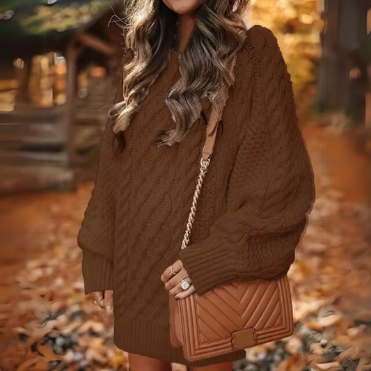 Carlota Warm Sweater Dress Dress with Relaxed Fit and Layered Outfit Styling