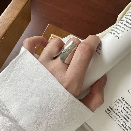 Sculpted Wave - Adjustable Statement Ring