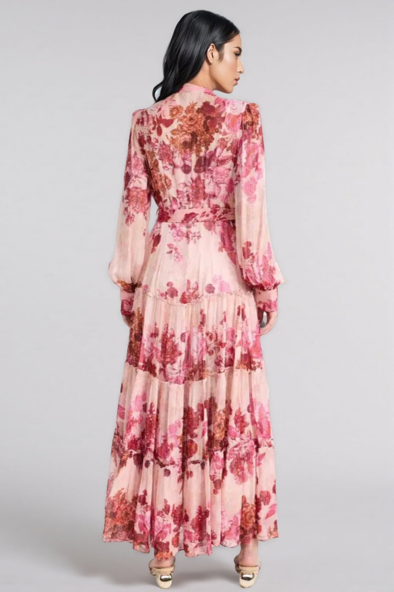 Hermione Floral Mid Sleeve Maxi Dress