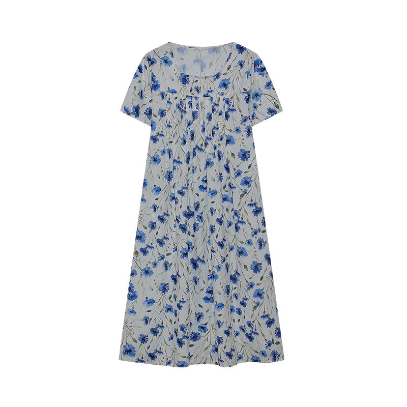 Jenni Statement Women's Floral Midi Dress with Pleated Design Boutique Collection