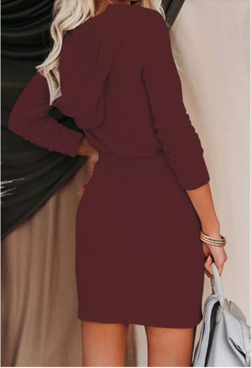 Hope Half Zip Hooded Knit Dress Lavender