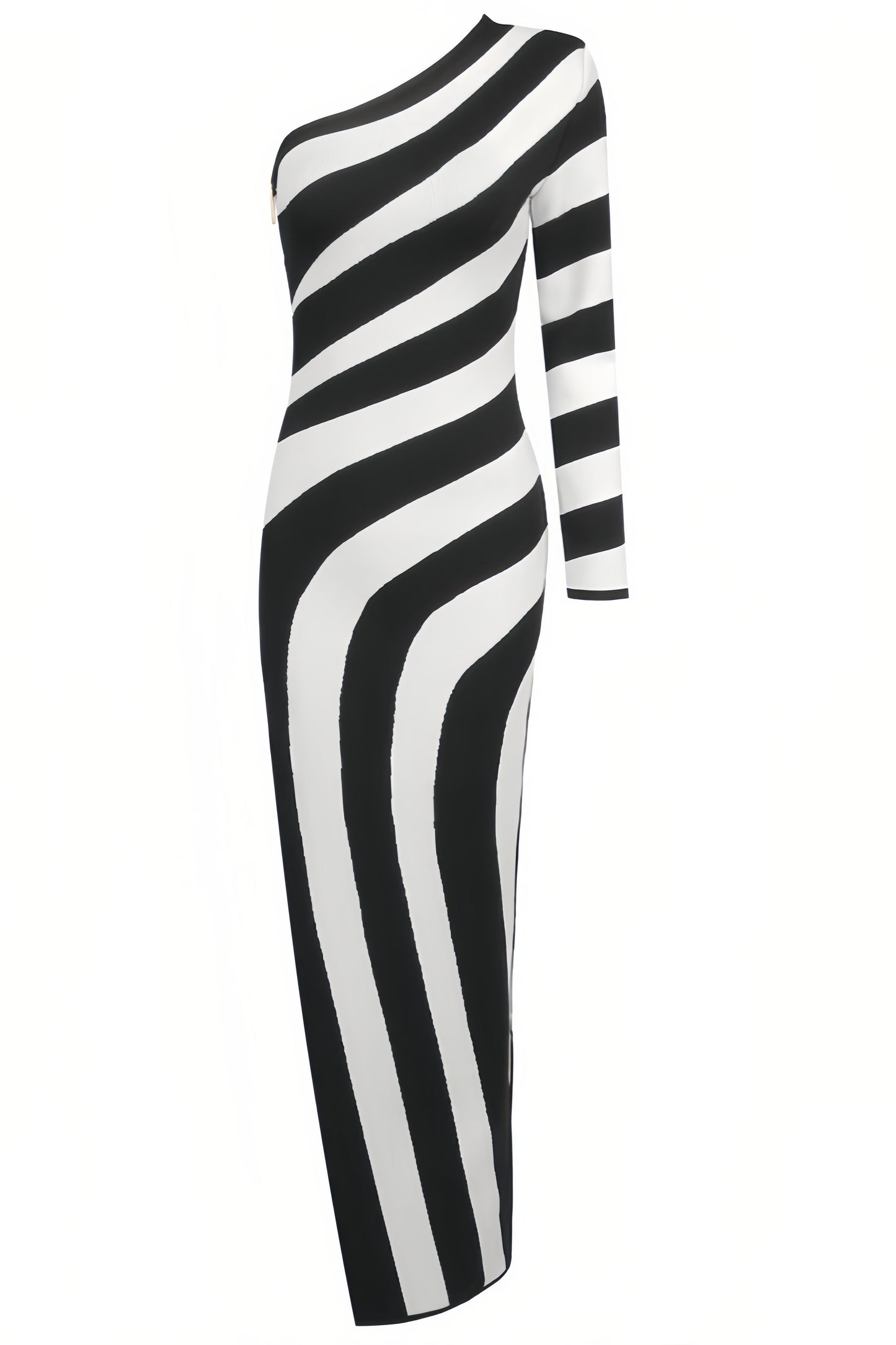 Delia Black and White Striped Maxi Dress