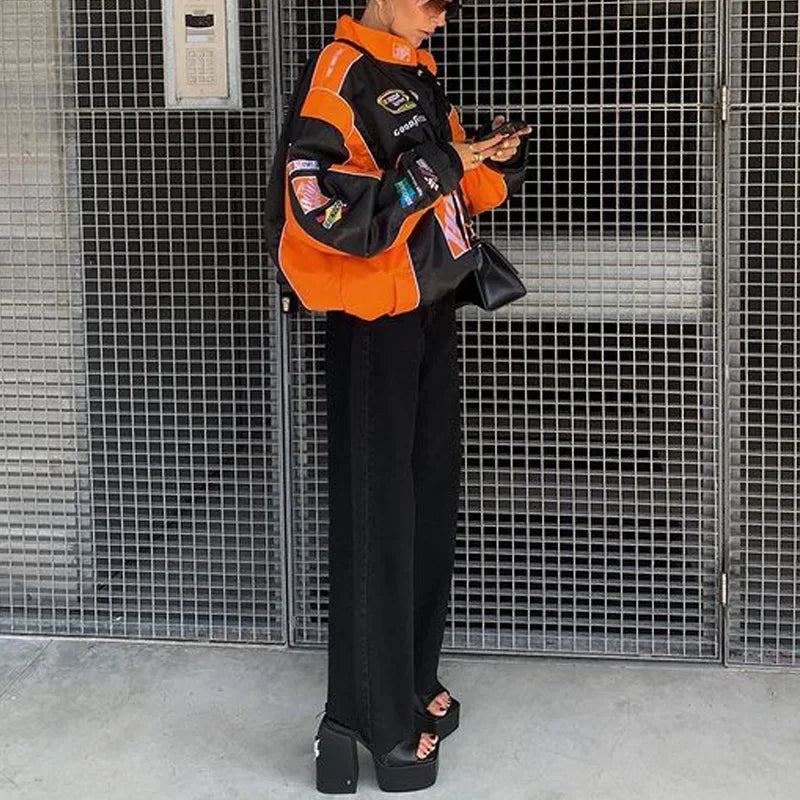 Letter Sporty Baseball Jacket
