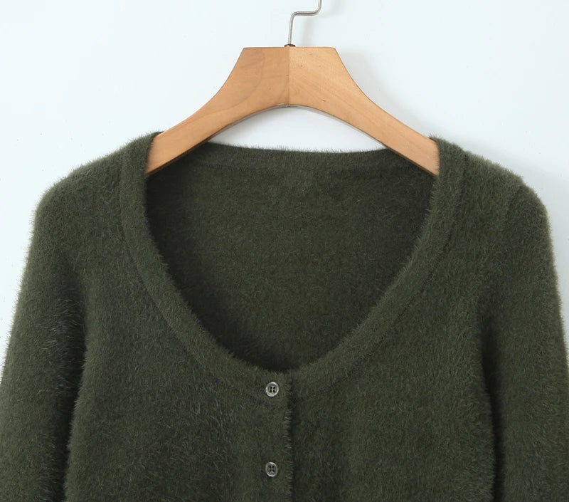 Knitted Cardigan With Camisole Dress Two - piece Set
