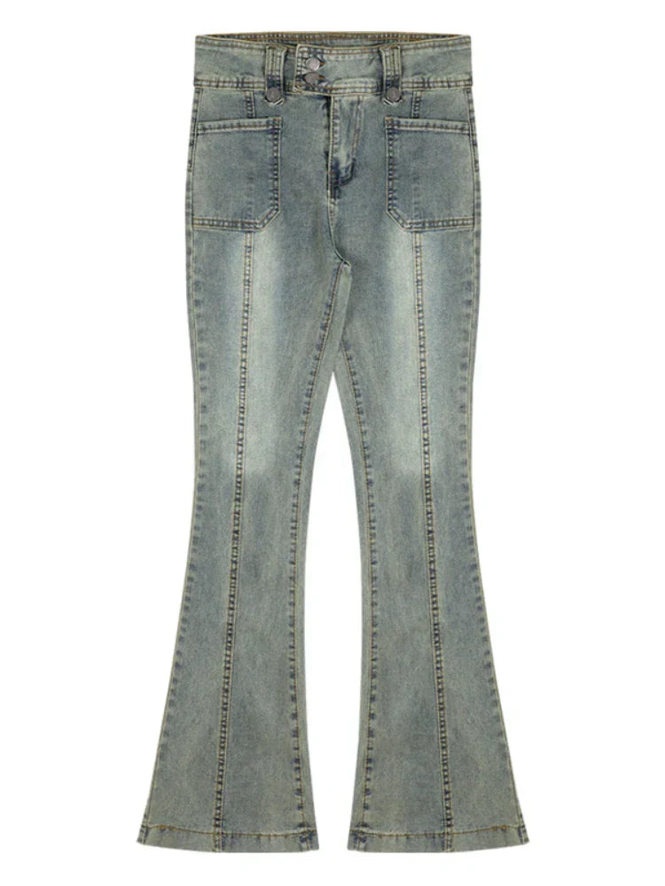 Chic Skinny Flare Winter Y2K High Waist Casual Jeans