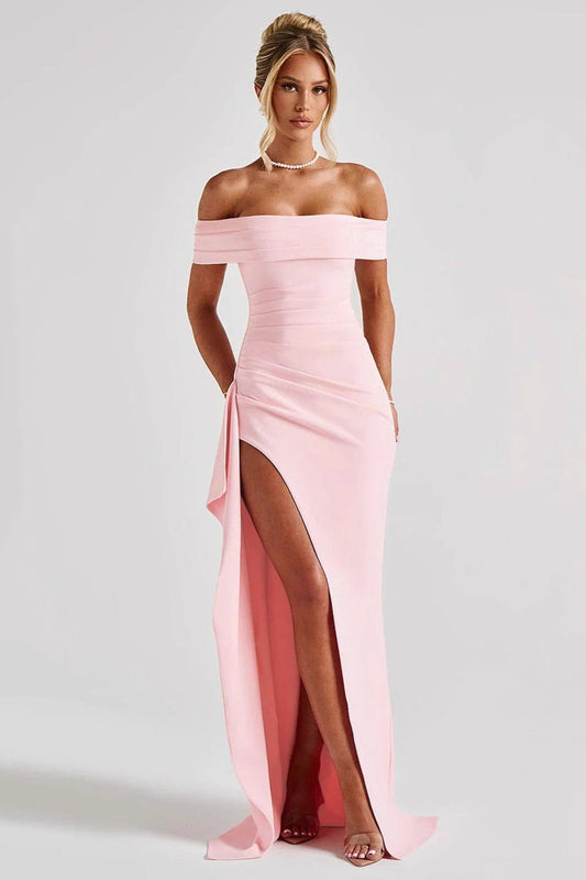 Wrap Drape Midi Prom Dress