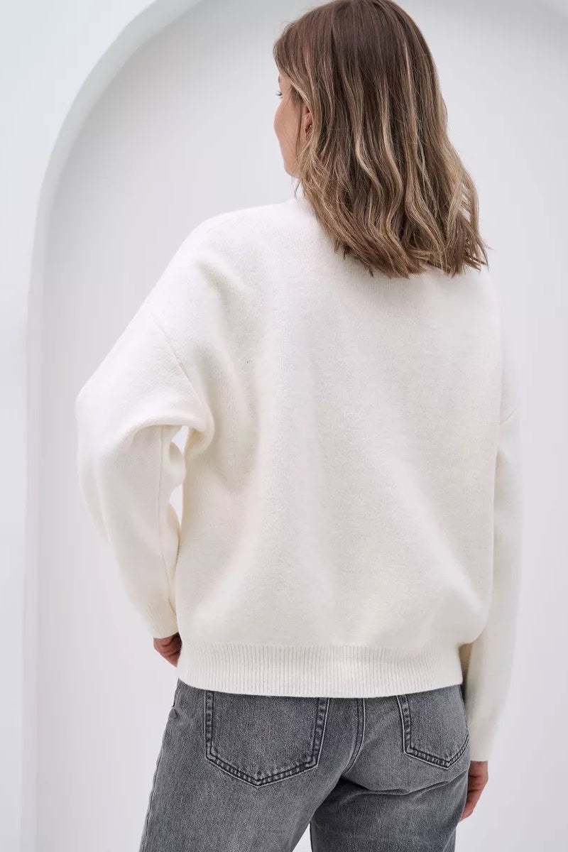 Solid Color Relaxed Knit Cardigan