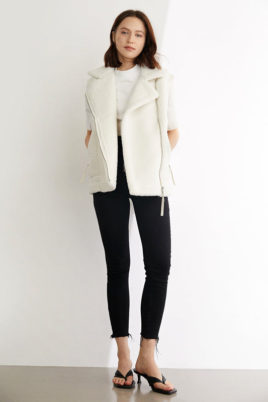 Evans Beige Teddy Vest