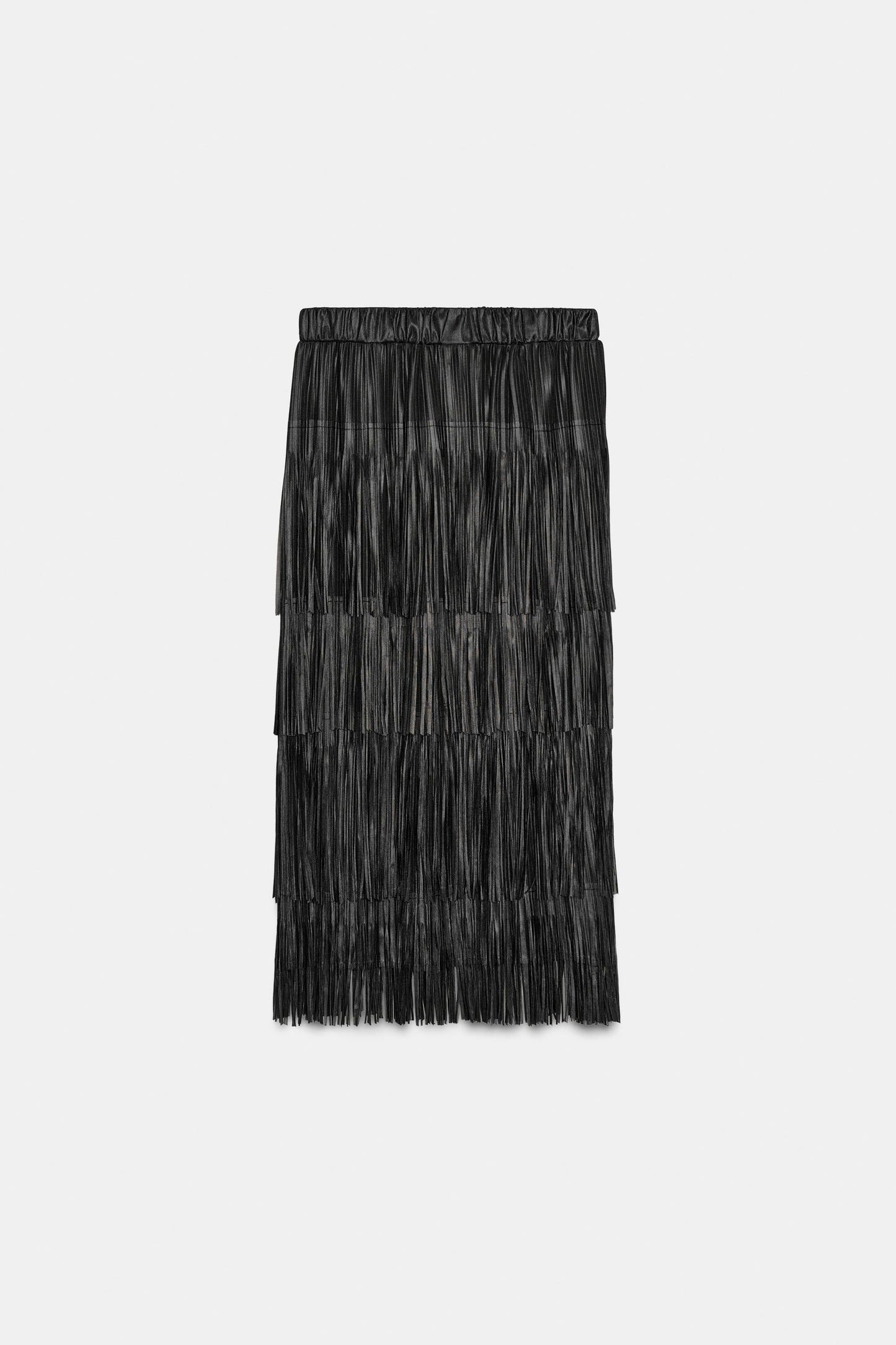 FRINGED MIDI SKIRT