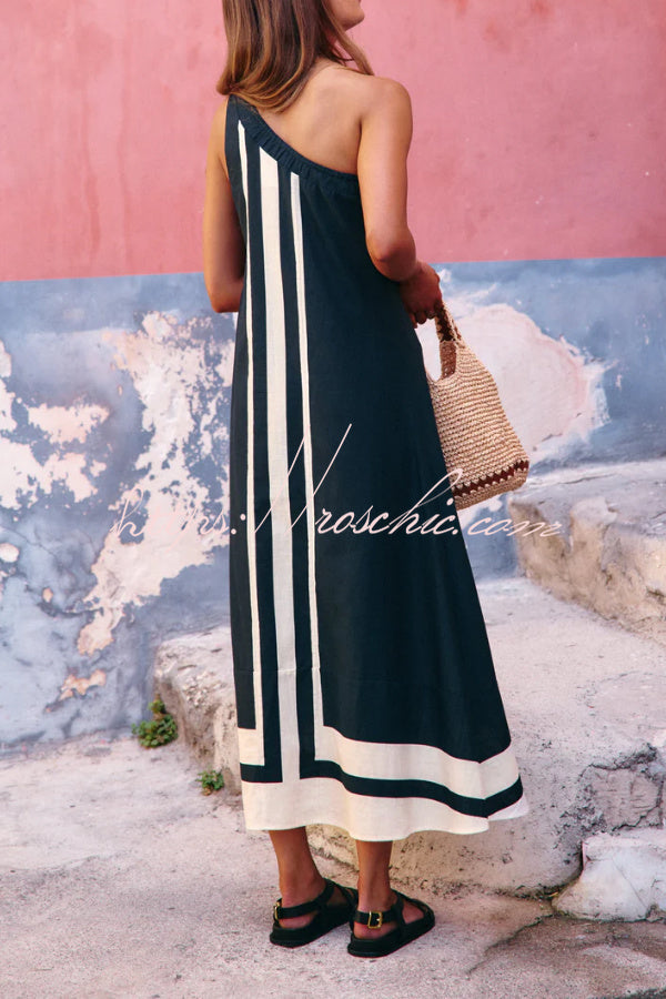 Striped Off-shoulder Dress