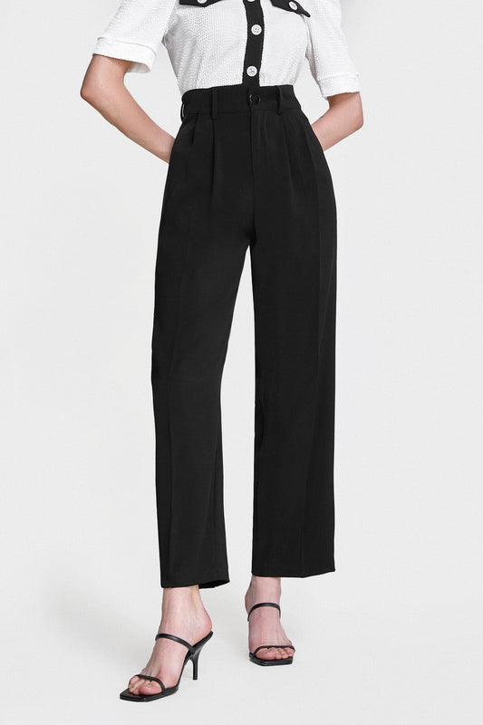 Black Straight Leg Suit Pants