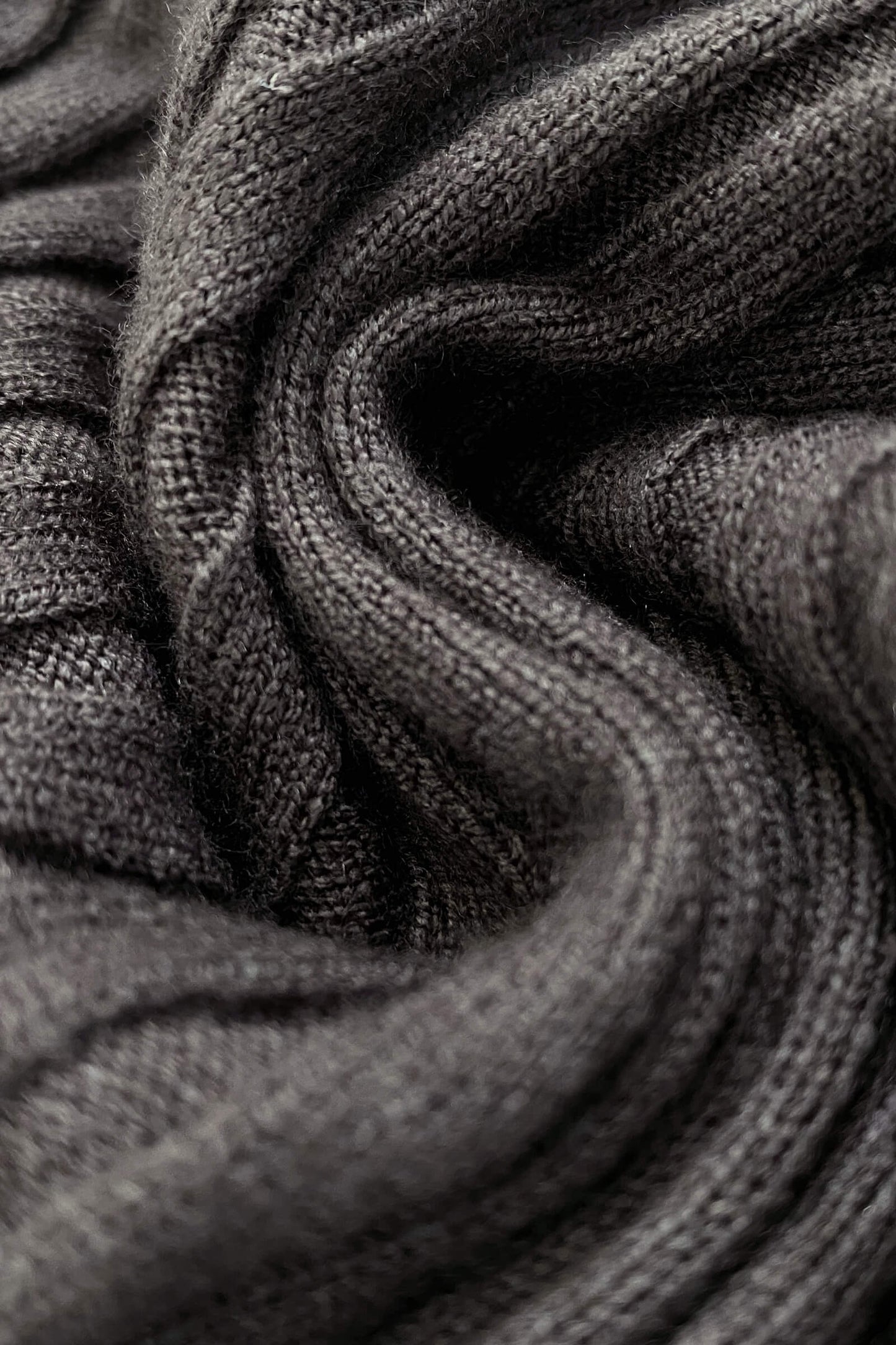 Dim Grey Strap Detail Cut Out Ribbed Knit Sweater