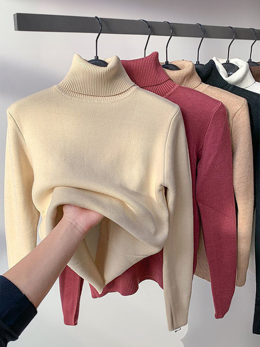 Fleece turtleneck sweater
