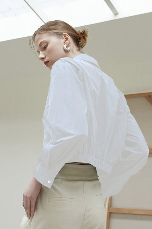 Casual Drawstring Waist Blouse