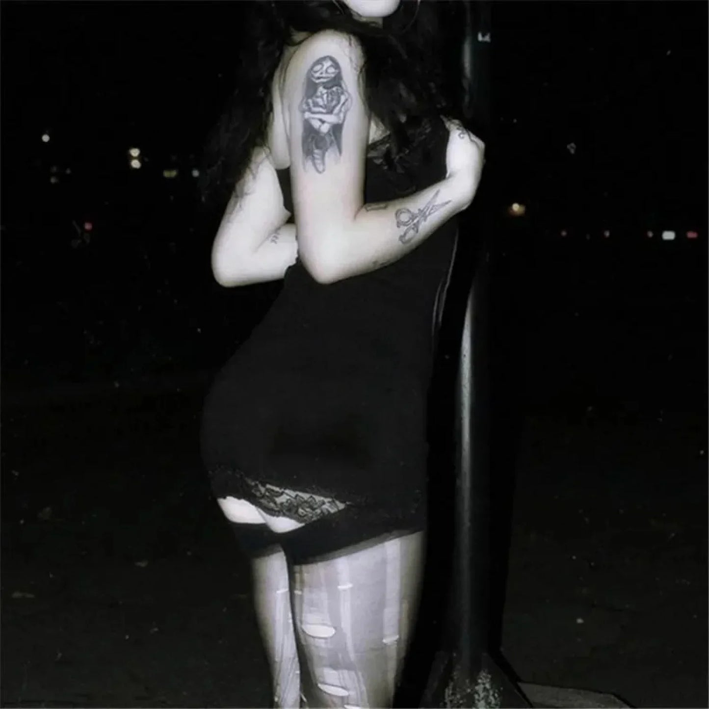 Skull Print Straps Tiny Dress