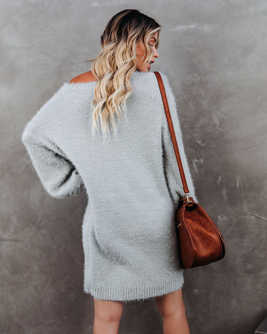 So In Love Knit Sweater Dress Heather Grey FINAL