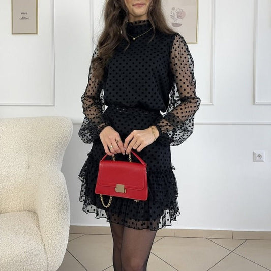 Amelia Elegant Polka Dot Mini Dress for Women Trendy Daily Look