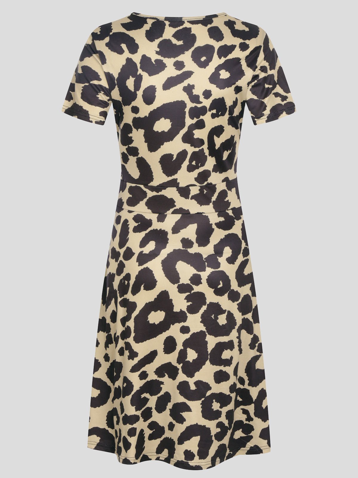 V neck Short sleeved Sun Flower Print Dress
