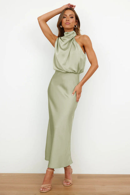 Marcela Aesthetic Satin Evening Dress Premium Wardrobe Essential
