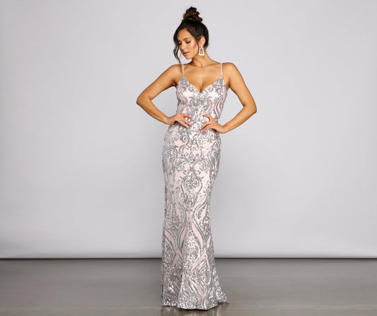 Cordelia Formal Sequin A Line Dress