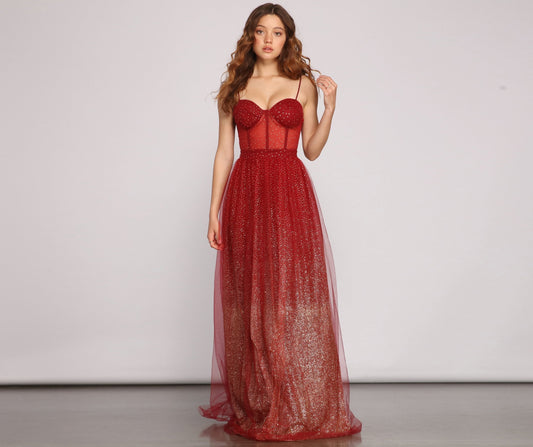 Cressida Formal Glitter A Line Dress