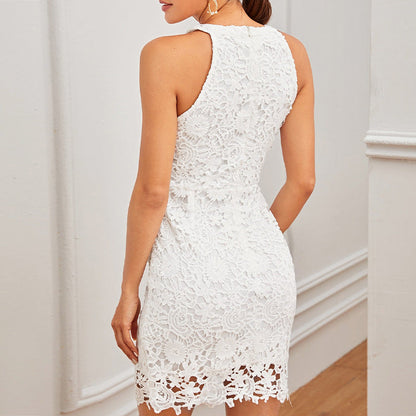 Beyond Words Lace Dress White