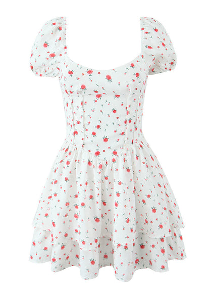 Am��lie Floral Puff Sleeve Mini Dress