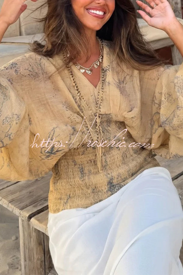 Bohemian Style Ibiza Embroidered Wide-sleeved Shirt