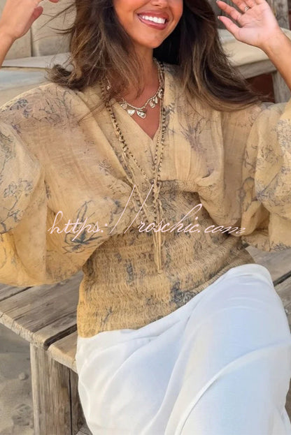 Bohemian Style Ibiza Embroidered Wide-sleeved Shirt