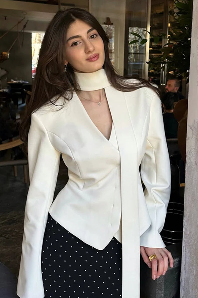 Elegant VNeck Office Blazer