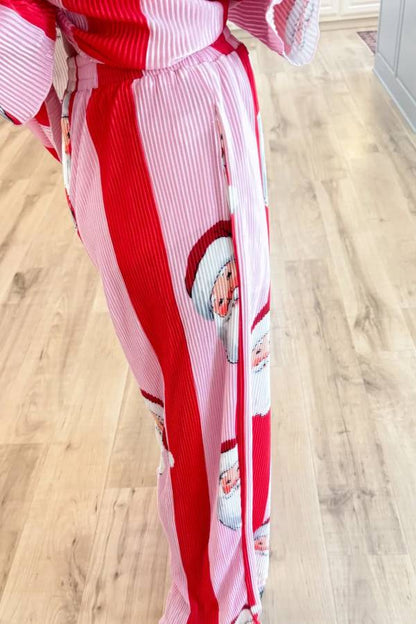 Pink and Red Santa Ribbed Set