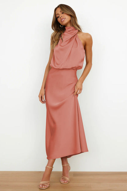 Marcela Aesthetic Satin Evening Dress Premium Wardrobe Essential
