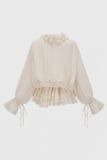 Elsonv 3D Floral Lantern Sleeve Mini Dress