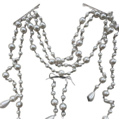 Stylish and Elegant Pearl Tassel Hair Accessories