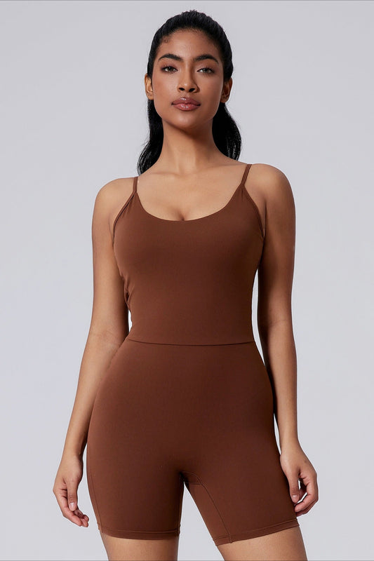 Backless Sexy Slim Butt Lifting Yoga Short Jumpsuit