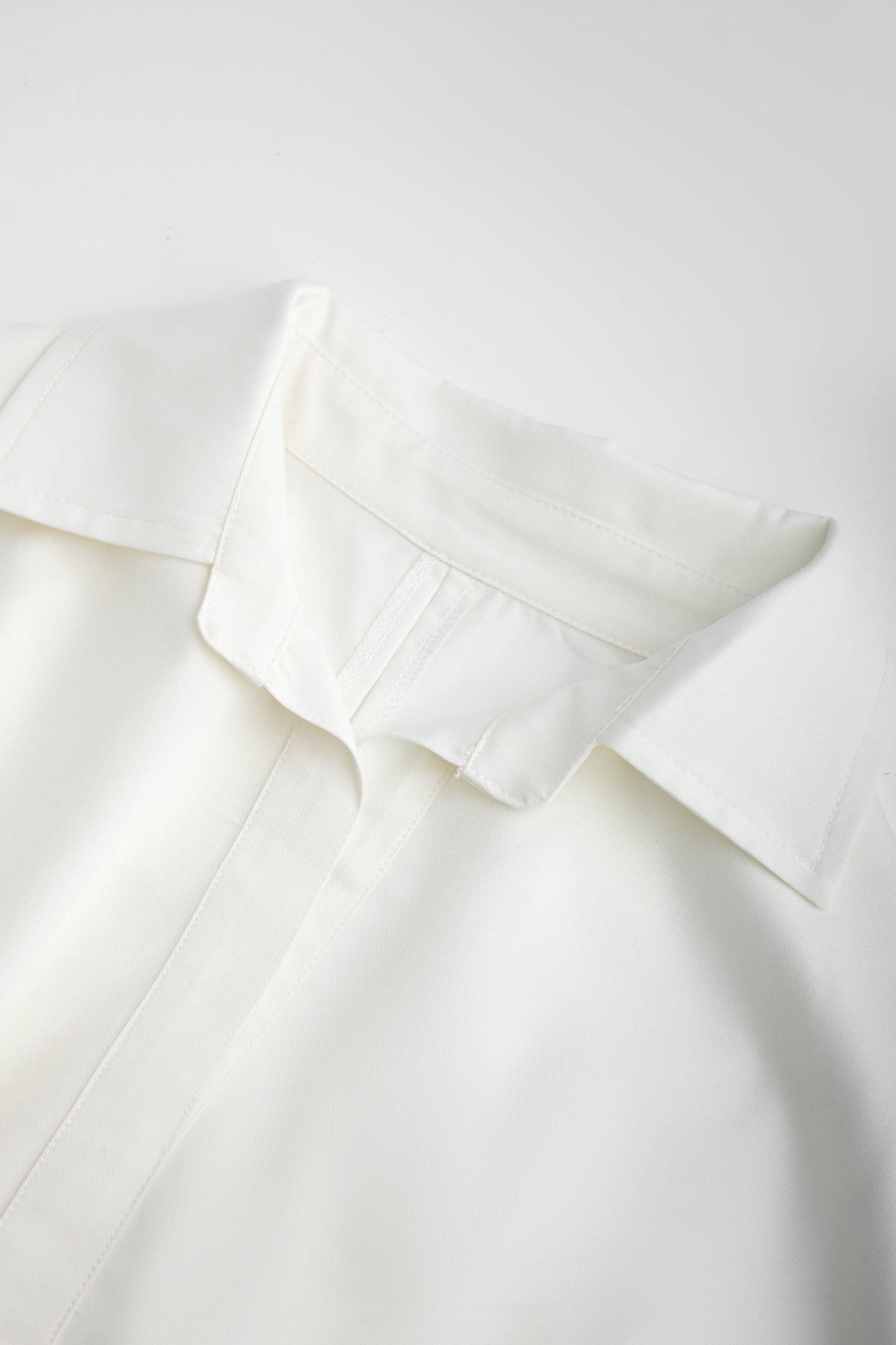 Adalie White Cinched Waist Shirt Dress