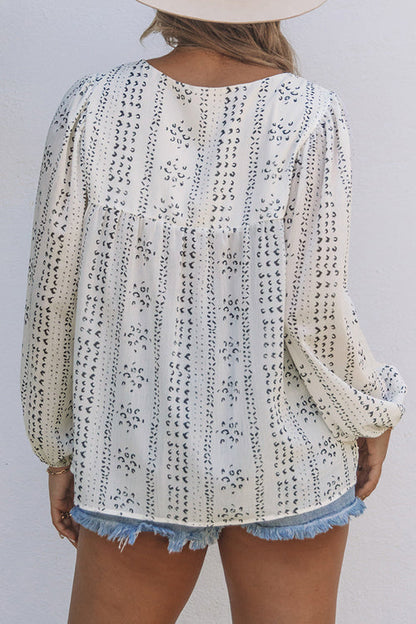 Effortless Effect Boho Embroidery Long Sleeve Top